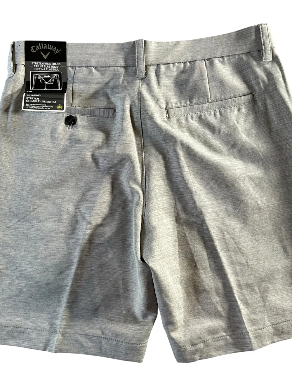 NWT Callaway Men’s Gray Flat-Front Golf Shorts 32